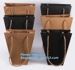Flower Carrier Bag Customized Pot Plants Kraft Paper Bag With Handle Stamping Logo