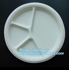 Food  Eco Friendly Dinnerware , Compartment Disposable Corn Starch Plates