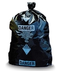 Disposable Autoclavable Biohazard Bags , Poly Black Garbage Bag Asbestos Removal