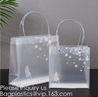 Frosted PP Bags Plastic Gift Bags With Handles Translucent Tote Gift Wrapping Flower Package Decoration Supplies